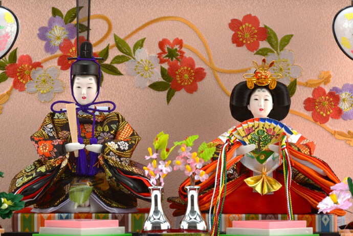 雛人形 コンパクト ケース飾り おしゃれ インテリア ひな人形 お雛様 かわいい 親王飾り ひも桜 アクリルケース 親王飾り 小さい h243-sg-7-19bk【2025年度新作】