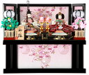 雛人形 コンパクト 平安義正 ひな人形 雛 収納飾り 親王飾り 桜にリボン 本刺繍 本花梨笏 【2025年度新作】 h313-kts-n31-3