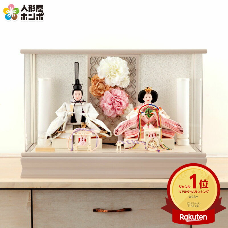 雛人形 ひな人形 雛 吉徳大光 ケース飾り 親王飾り フラワーリース付 パノラマ アクリルケース 電気コード式雪洞 【2026年度新作】 h063-yscp-3...