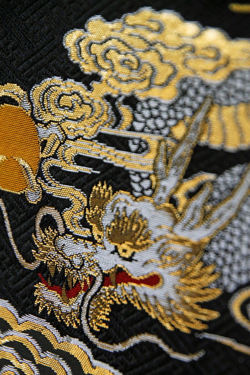 招福 京都西陣 金襴織 雷鳴(小)スタンド付 金刺繍 生年月日 名入代込