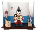 五月人形 コンパクト 一秀 子供大将飾り 武者人形 平飾り 木目込み 木村一秀作 花大将 陣羽織 入れ目 【2025年度新作】 h075-im-003