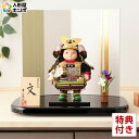 五月人形 幸一光 松崎人形 子供大将飾り 平飾り 鎧着若大将 文 黒小札 緑裾濃威 【2024年度新作】 h065-mi-koi-5600