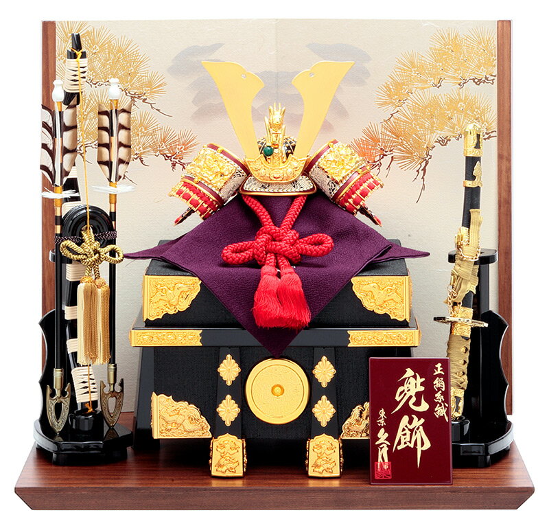五月人形 久月 兜平飾り 兜飾り 正絹赤糸縅 8号 松二曲屏風 五月人形 久月 兜平飾り 兜飾り 正絹赤糸縅 8号 松二曲屏風