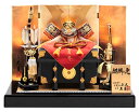五月人形 久月 兜平飾り 兜飾り 利光監製 麒麟児之兜 正絹曙縅 10号 金箔二曲一双屏風 【2025年度新作】 h075-k-19265 D-7
