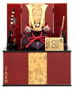 五月人形 久月 コンパクト 兜収納飾り 兜飾り 加藤峻厳作 1/4 紅裾濃縅 貼り合わせ本小札 本金鍍金 本鹿韋 星鋲カシメ鉢 【2025年度新作】 h075-...