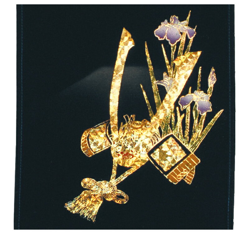 五月人形 フジサン鯉 名前旗 室内用 室内飾り キラキラ輝く名前旗 兜台付セット (中) 金刺繍 家紋＋名前入れ代金込み 【2025年度新作】 kb5-e6k