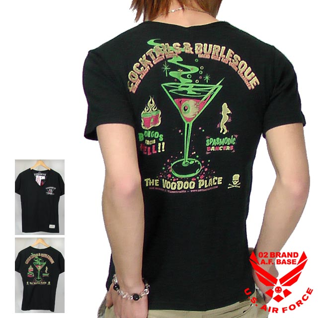 Rakuten - アウトレット!!カラーズ　COLLARS COCKTAILS Vネック半袖Tシャツ ※　　ネコポス対応　アメカジ　バイカー　ロック　アウトロー　ルード　通販　動画　あす楽対応　cls-st-0131