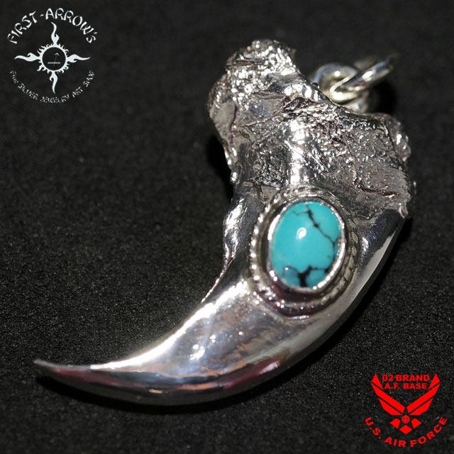 ポイント2倍!!ファーストアローズ ターコイズ付 ベアクロー Lサイズ ペンダントトップ FIRST ARROWS p-..