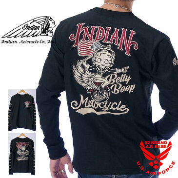 インディアンモトサイクル ベティブープコラボ 長袖Tシャツ ロンT メンズ INDIAN MOTOCYCLE Betty Boop bbi-902