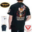 アウトレット バンソン トムとジェリーコラボ 星条旗 半袖Tシャツ メンズ 新作2020年モデル VANSON Tom Jerry tjv-2018