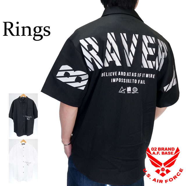Rakuten - アウトレット!!リングス アーチ刺繍 ルーズサイズ 半袖シャツ メンズ 新作2021年モデル RINGS 121369
