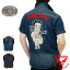 ブレイブマン ベティブープコラボ マリリンモンローベティー 刺繍 デニム半袖シャツ メンズ 新作2022年モデル THE BRAVE MAN BETTY BOOP bbb-2219