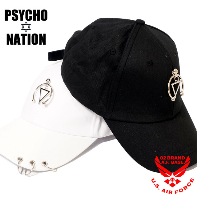 アウトレット サイコネーション ピアス付き キャップ 帽子 CAP ユニセックス 新作2022-2023年モデル PSYCHO NATION 169906