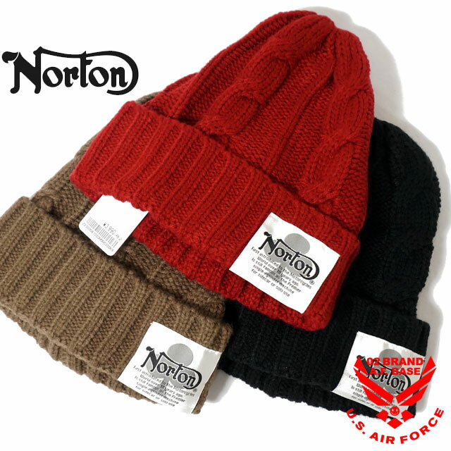 アウトレット!!ノートン クローバー ロゴ ニットキャップ 帽子 メンズ レディース 新作2022-2023年モデル NORTON 223n8705
