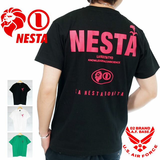 ネスタブランド フラワーロゴ ライオン プリント 半袖Tシャツ ユニセックス 新作2023年モデル NESTA BRAND 232nb1050