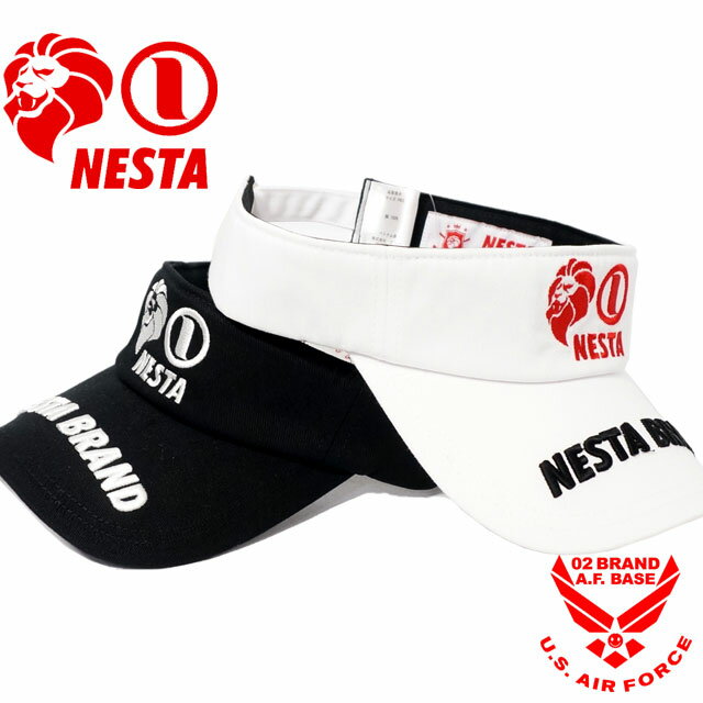 アウトレット ネスタブランド 3Dロゴ刺繍 ベーシック サンバイザー 帽子 メンズ 新作2023年モデル NESTA BRAND 232bb8701