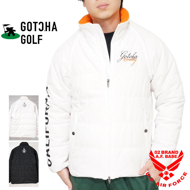 ガッチャゴルフ ロゴ刺繍 2Way 袖脱着式 中綿入りジャケット アウター メンズ 新作2023-2024年モデル GOTCHA GOLF 233gg1700