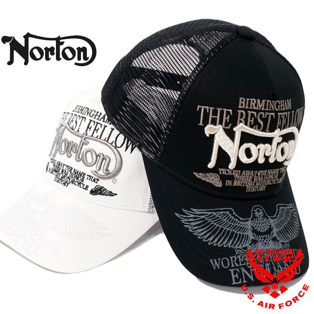 ノートン ラメロゴ刺繍 イーグル柄 ツイル メッシュキャップ 帽子 メンズ 新作2024年モデル NORTON 241n8701