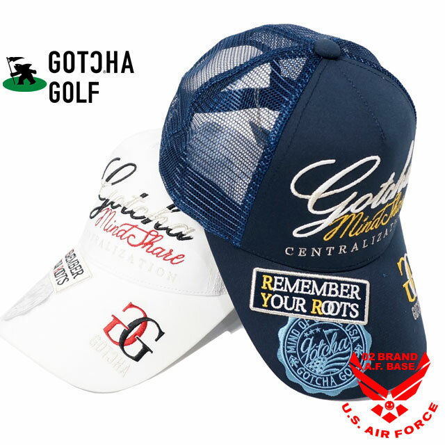 ガッチャゴルフ ベーシック ワッペンロゴ刺繍 メッシュキャップ 帽子 ユニセックス 新作2024年モデル GOTCHA GOLF 242gg8702
