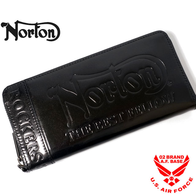 ノートン ロゴエンボス ラウンド型 本革 ロングウォレット 財布 メンズ 新作2024年モデル NORTON 242n8200