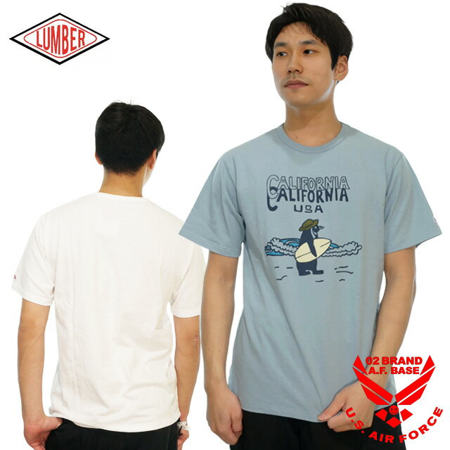 Rakuten - ランバー サーフペンギン プリント 半袖Tシャツ ユニセックス 新作2025年モデル LUMBER 251573