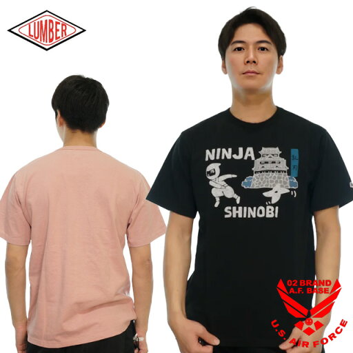 ランバー 忍者 プリント 半袖Tシャツ ユニセックス 新作2025年モデル LUMBER 251590 ランバー 忍者 プリント 半袖Tシャツ ユニセックス 新作2025年モデル LUMBER 251590