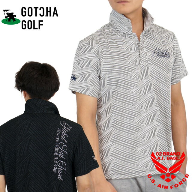 ガッチャゴルフ テクスチャー ジャカード ロゴ刺繍 半袖ポロシャツ メンズ 新作2025年モデル GOTCHA GOLF 252gg1206