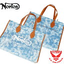 ノートン 2Way ロゴ刺繍 タイダイ染 デニム ビッグ トートバッグ 鞄 メンズ 新作2025年モデル NORTON 252n8501