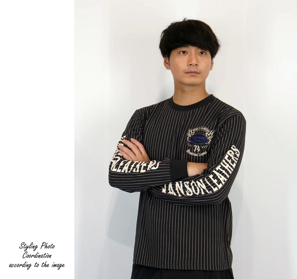 バンソン イーグルエンブレム刺繍 長袖Tシャツ ロンTee メンズ 新作2025年モデル VANSON nvlt-2509