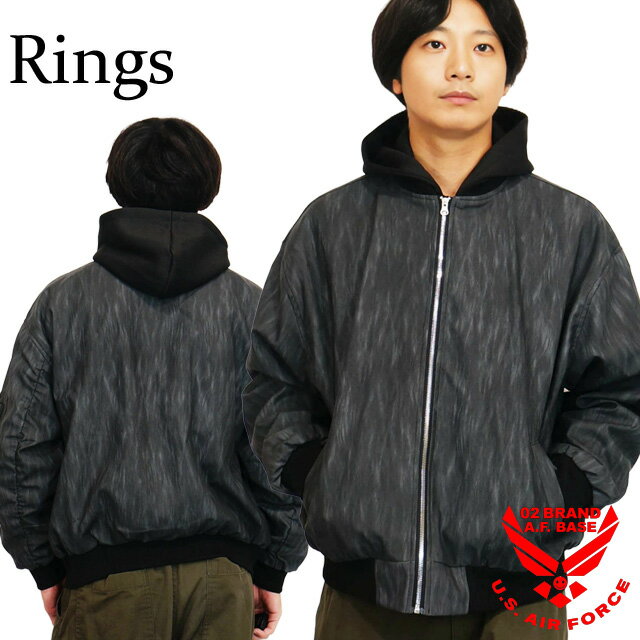 Rakuten - リングス フェイクレイヤード MA-1ジャケット アウター ユニセックス 新作2025-2026年モデル RINGS 135911