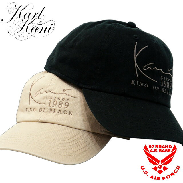 カールカナイ USロゴ刺繍 ワントーン ツイルキャップ 帽子 ユニセックス 新作2025年モデル KARL KANI 253k8700