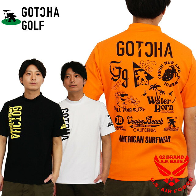 Rakuten - ガッチャゴルフ UVカット ワントーンロゴ プリント ストレッチ モックネック 半袖Tシャツ メンズ 新作2026年モデル GOTCHA GOLF 262gg1090