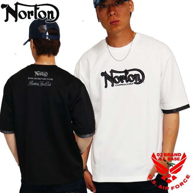 Rakuten - ノートン ペイズリー 縁取り刺繍 フェイクレイヤード 半袖Tシャツ メンズ 新作2026年モデル NORTON 262n1015