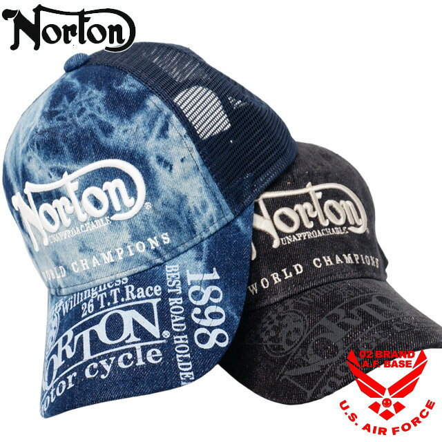 Rakuten - ノートン 3Dロゴ刺繍 ムラデニム メッシュキャップ 帽子 メンズ 新作2026年モデル NORTON 262n8701