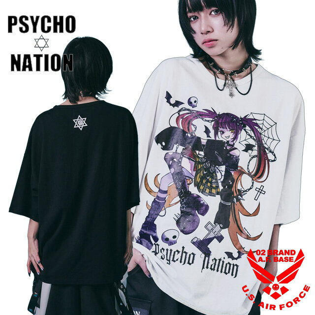 Rakuten - サイコネーション 寝田ルネコラボ ルネパンク プリント 半袖Tシャツ ユニセックス 新作2026年モデル PSYCHO NATION 726600