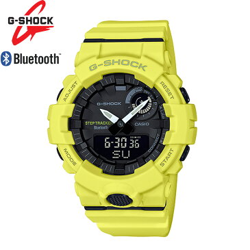 【ラッピング無料】G-SHOCK ジーショック CASIO カシオ スマートウォッチ Bluetooth ブルートゥース スマホリンク スマホ スマホ連動 アイフォン iPhone Android G-SQUAD ジースクアッド GBA-800-9A ライム イエロー 黄色 腕時計 メンズ ウォッチ トレーニング エクササイズ