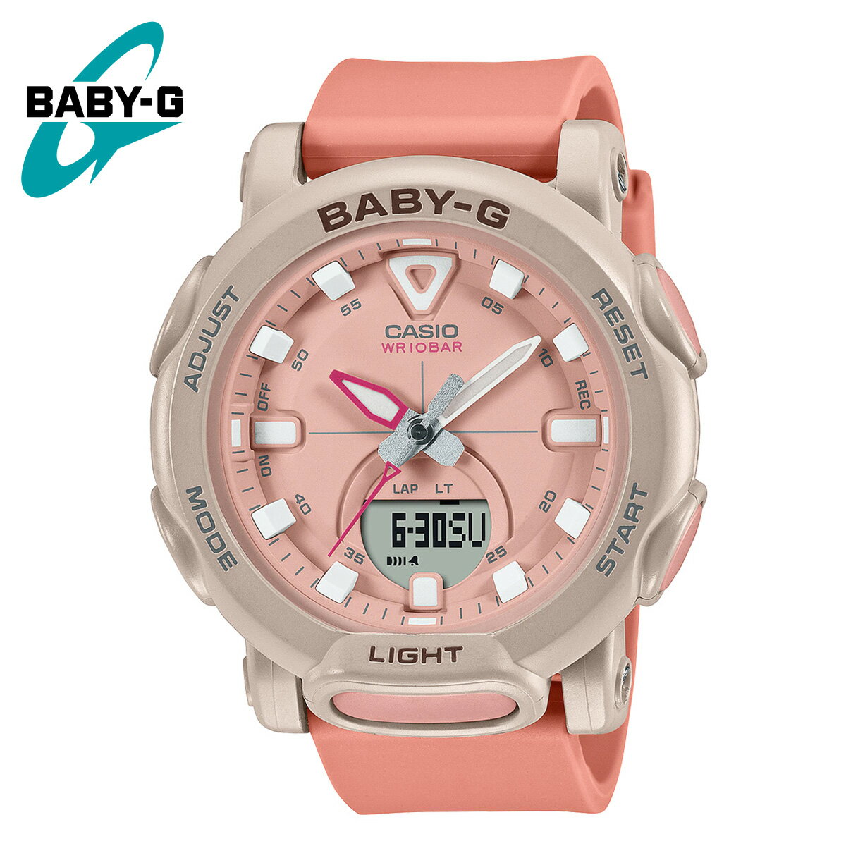 CASIO カシオ BABY-G ベビージー ベビーG BGA-310-4A ピンク 女性 腕時計 レディース ウォッチ くすみピンク くすみカラー ニュアンスカラー アナログ デジタル キャンプ アウトドア マリンスポーツ 防水 軽量 babyg ギフト プレゼント