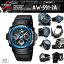 【電池交換無料チケット配布中!!安心2年保証】G-SHOCK(ジーショック)CASIO(カシオ)アナログ×デジタル AW-591-2A アナデジ ブルー ブラック 青色 黒色 ボーイズサイズ ユニセックス【あす楽】【即納】【楽ギフ_包装】【コンビニ受取対象商品】