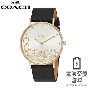 【ラッピング無料】COACH コーチ Perry ペリー レディース ウォッチ 14503801 ブラック イエローゴールド アナログ 女性 腕時計 Cマーク ロゴ レザーベルト ビジネスウォッチ カジュアル ファッション 革ベルト 本革 防水 軽量 薄型 シンプル