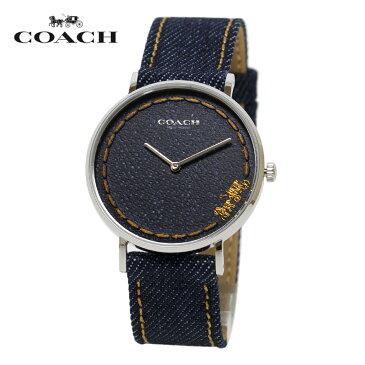 【電池交換無料チケット配布中!!】COACH DENIM Perry 14503305 レディースウォッチ 36mm コーチ デニム ペリー アナログ 女性用腕時計 レザーベルト カジュアル ファッション シンプル 防水 軽量 薄型 ボーイズサイズ　馬車【あす楽】【即納】