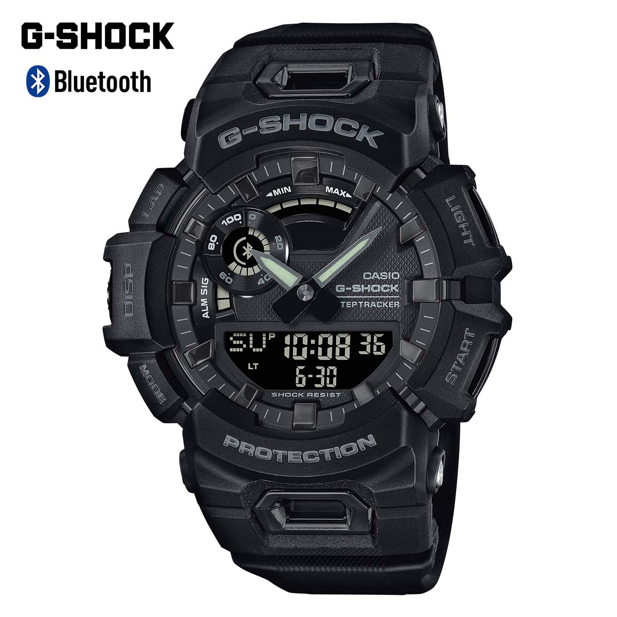 【ラッピング無料】G-SHOCK ジーショック アプリ対応 スマホ 着信通知 メール通知 LINE通知 CASIO カシオ スマートウォッチ Bluetooth ブルートゥース スマホ連動 スマホリンク G-SQUAD ジースクアッド GBA-900-1A ブラック 黒 ワークアウト トレーニング エクササイズ