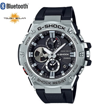 【ラッピング無料】G-SHOCK カシオ ジーショック スマートウォッチ G-STEEL ジースチール メタル GST-B100-1A Bluetooth ブルートゥース タフソーラー アナログ クロノグラフ スマホリンク スマホ スマホ連動 iPhone Android スマートフォン ウレタン【父の日ギフト】