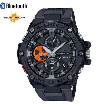 【ラッピング無料】G-SHOCK カシオ ジーショック スマートウォッチ G-STEEL ジースチール メタル スチール GST-B100B-1A4 Bluetooth ブルートゥース ソーラー ブラック 黒 オレンジ アナログ クロノグラフ スマホリンク スマホ スマホ連動 iPhone Android 【父の日ギフト】