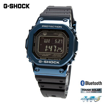 【ラッピング無料】CASIO G-SHOCK ORIGIN カシオ ジーショック スマートウォッチ 電波 ソーラー GMW-B5000G-2 タフソーラー マルチバンド6 ブルー Bluetooth ブルートゥース スマホリンク スマホ連動 iPhone Android メンズ 腕時計 スマートフォン メタル【父の日】