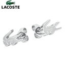 【ラッピング無料】ラコステ LACOSTE ピアス アクセサリー 2040050 スタッドピアス わに ワニ クロコダイル プレート シルバー カジュアル 女性 レディース ユニセックス ペア アクセ お揃い