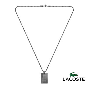 【ラッピング無料】ラコステ LACOSTE テニスコートコレクション ネックレス アクセサリー ペンダント 2040078 ロゴ わに ワニ プレート タグ カジュアル 男性 メンズ ガンメタ ガンメタル