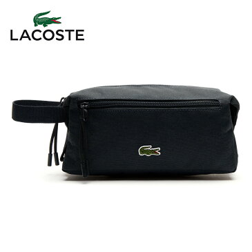 【ラッピング無料】LACOSTE ラコステ ナイロン セカンドバッグ NH2945NE ブラック（黒色） ワニ クロコダイル ハンドル付き カートバッグ カートポーチ ユニセックス 軽量 小物入れ ポーチ トイレキット ゴルフバッグ【あす楽】【即納】【父の日ギフト】