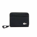 【ラッピング無料】LACOSTE メンズ ミニ財布 ラコステ NF4375 ブラック 黒 小銭入れ ラウンドファスナー コインケース 小さめ カードケース カード入れ カードウォレット コンパクト ウォレット wallet ワニ クロコ 本革 レザー 男性 サイフ 専用BOX付 レザー調