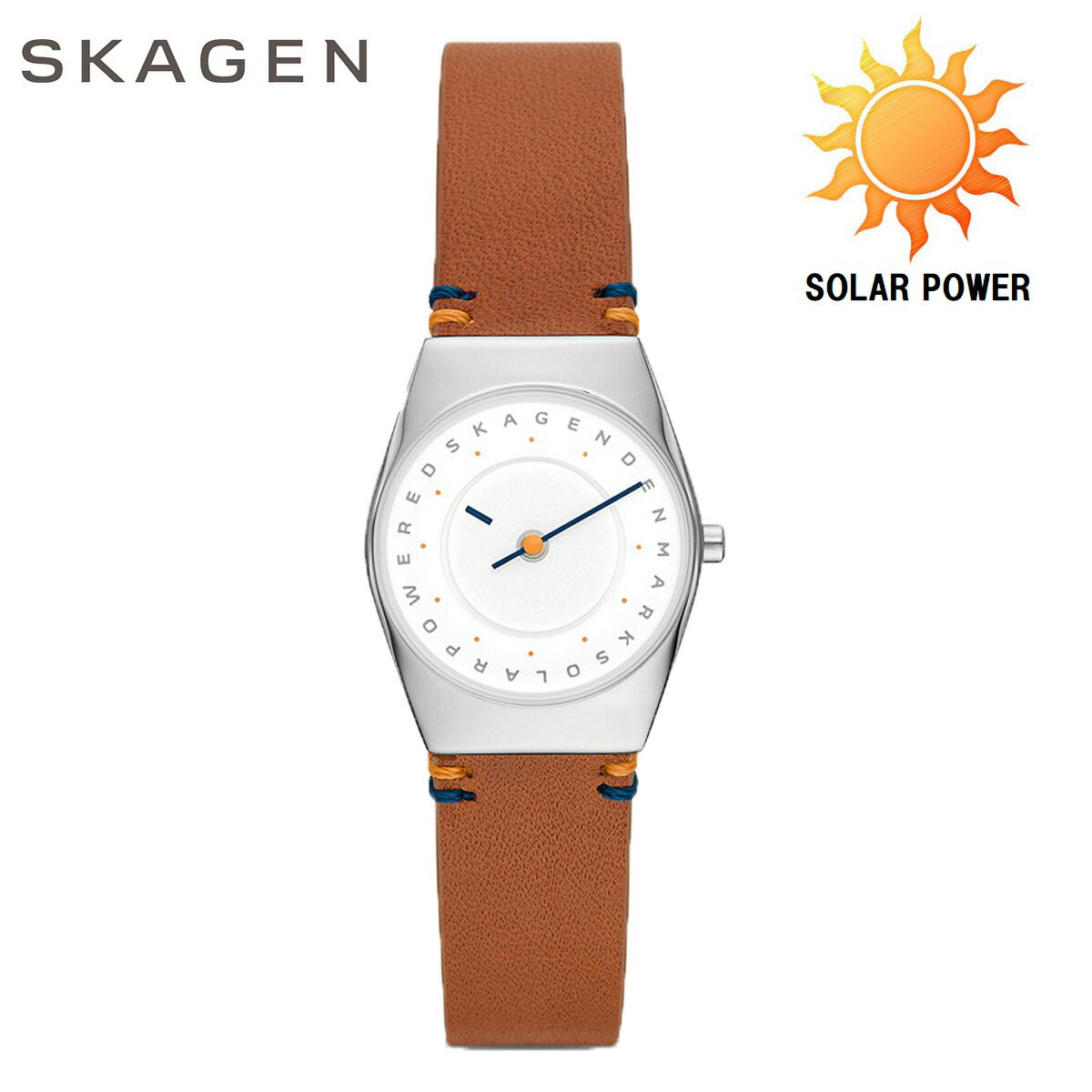 スカーゲン 【ラッピング無料】SKAGEN SKW3086 GRENEN LILLE SOLAR HALO スカーゲン レディース ソーラー ライトブラウン レザーウォッチ 女性 アナログ シンプル レザーベルト ビジネスウォッチ 北欧 シンプル エコ リサイクル SDGs ECO 薄型 軽量