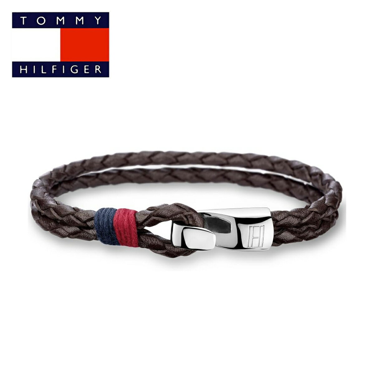 乐天商城 - トミーヒルフィガー ブレスレット tommy hilfiger トミー ブレス 二連 二重 レザーブレスレット 本革 2700671 ダークブラウン 茶色 メンズ シンプル アクセサリー アクセ 男性 ユニセックス